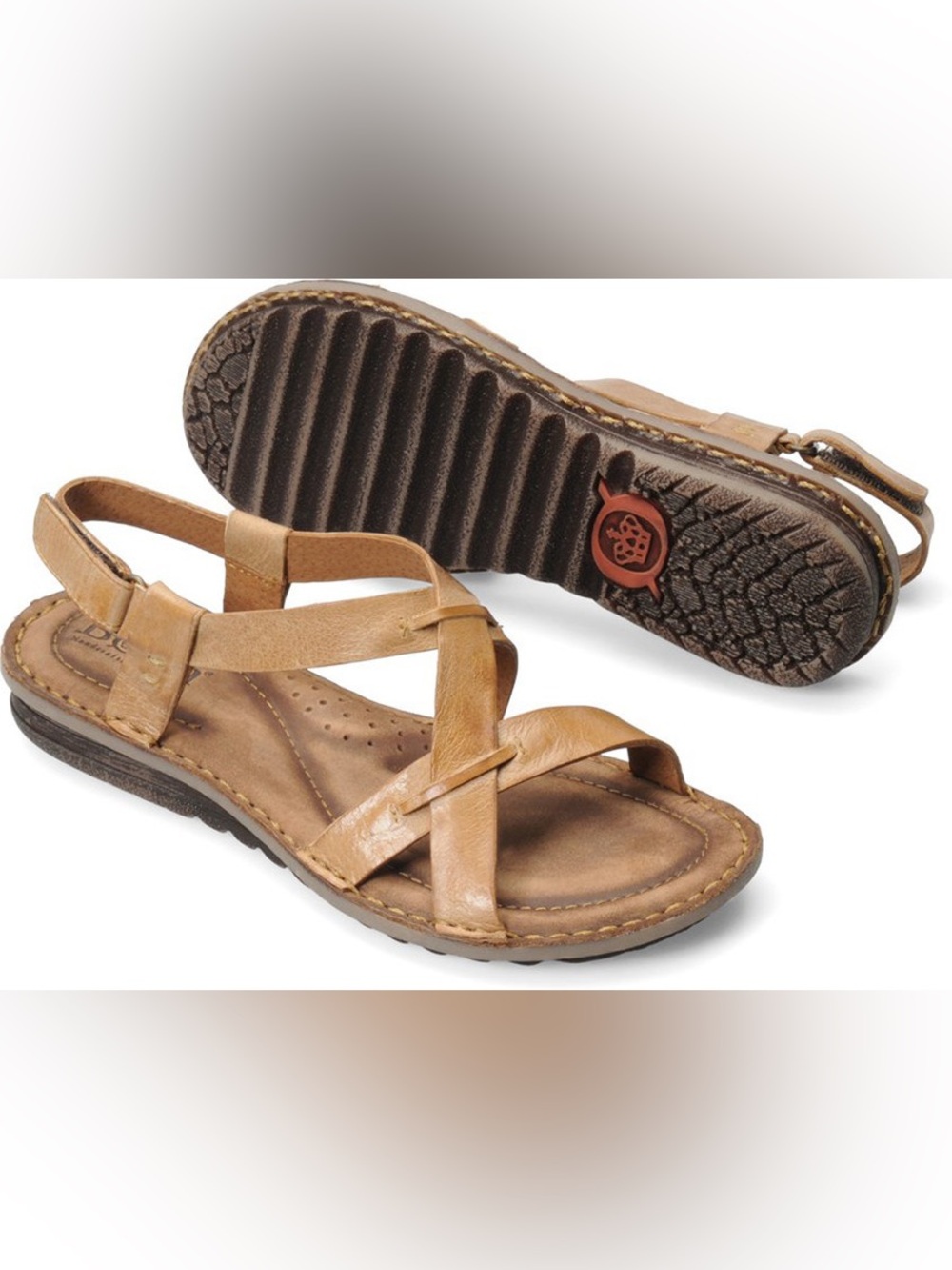 Born Brown Strappy Sandals Size 8M Cushioned Comfort